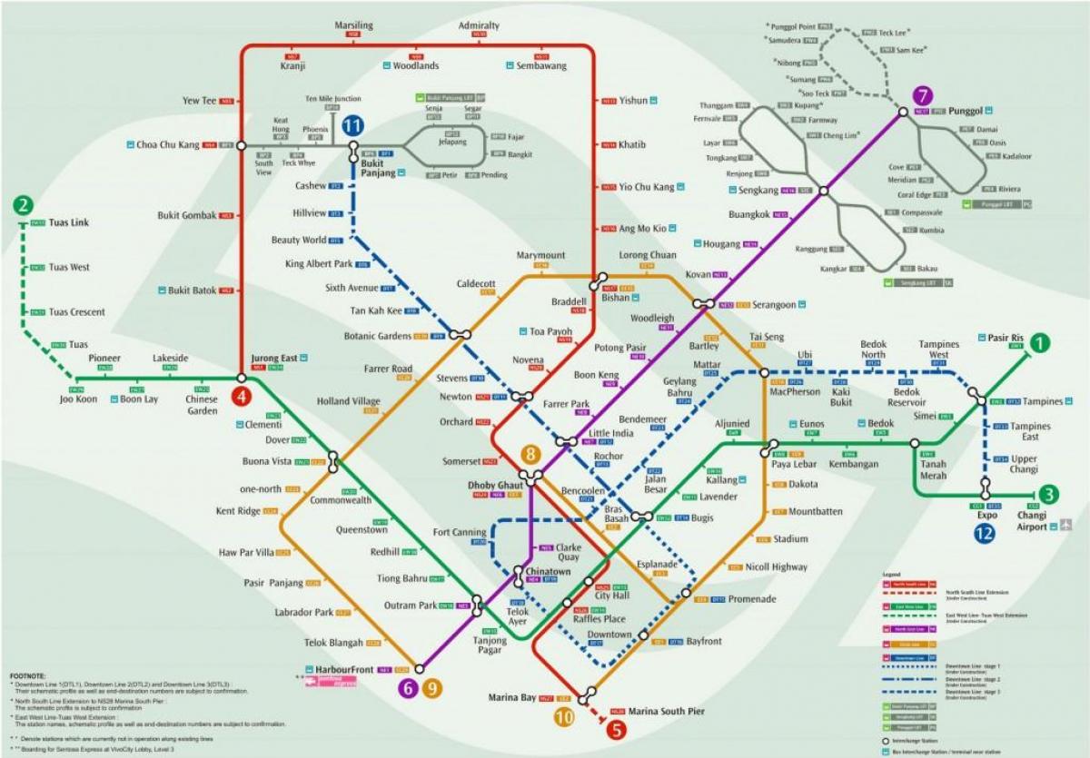 mtr-stasjon kart Singapore