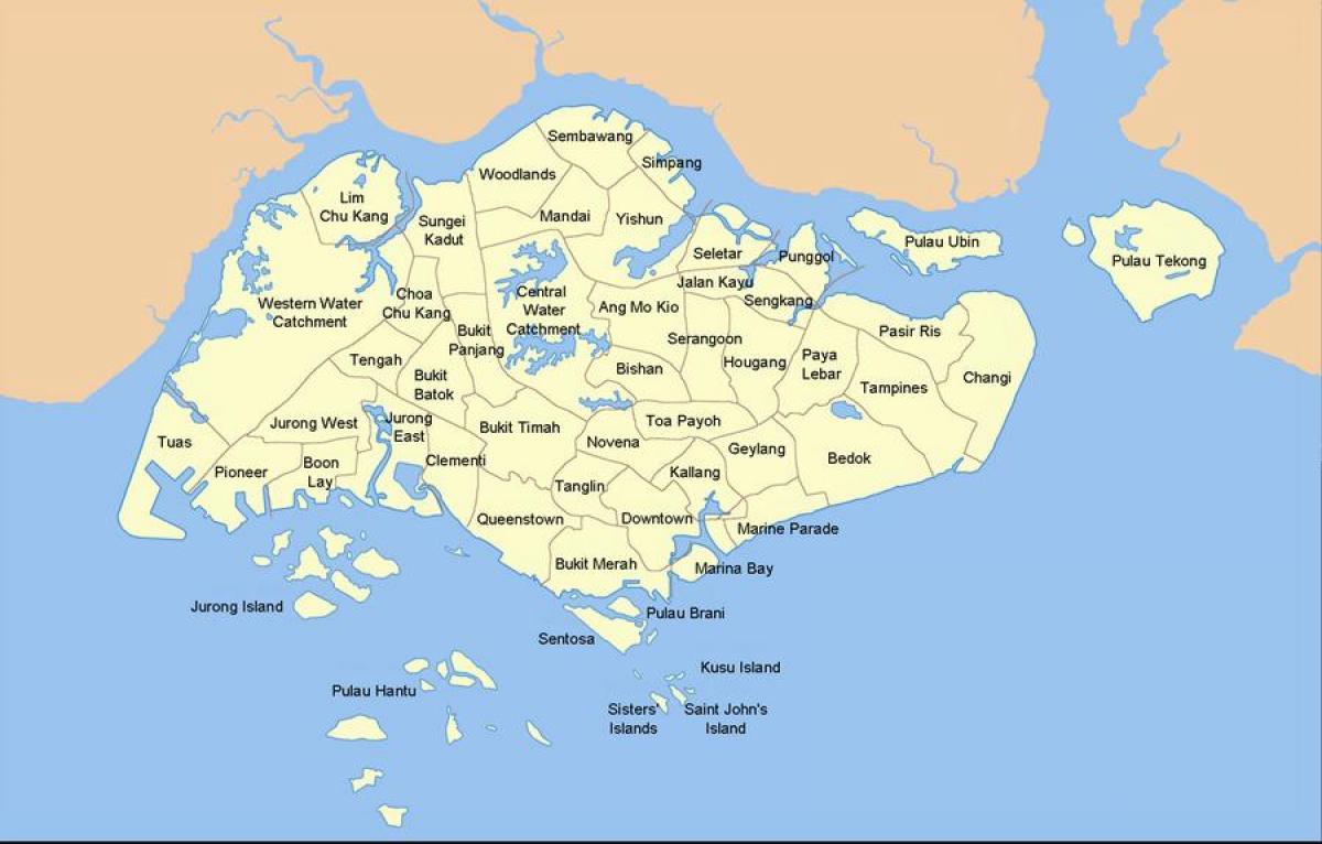 kartet av Singapore land