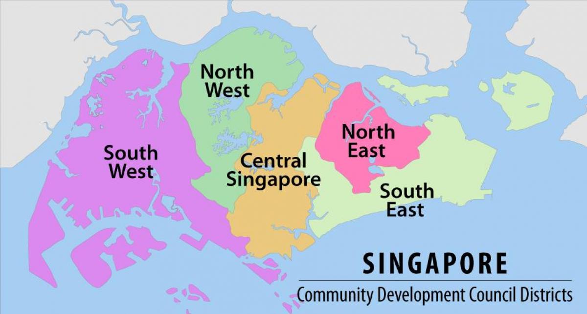 kart over Singapore-regionen