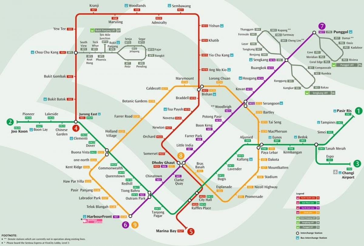 mrt systemet kart Singapore