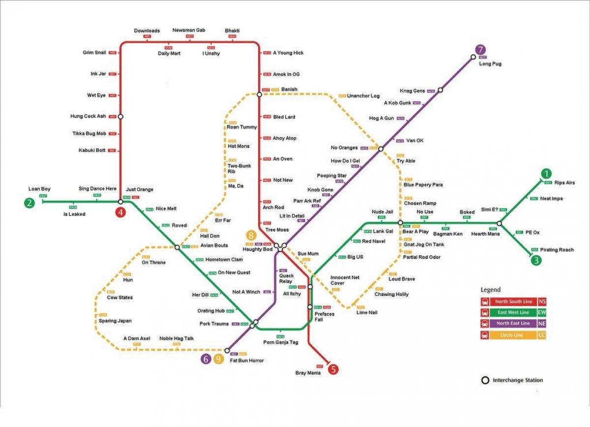 mrt-stasjon kart Singapore