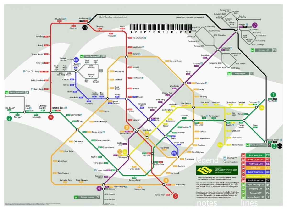Singapore mrt-line kart