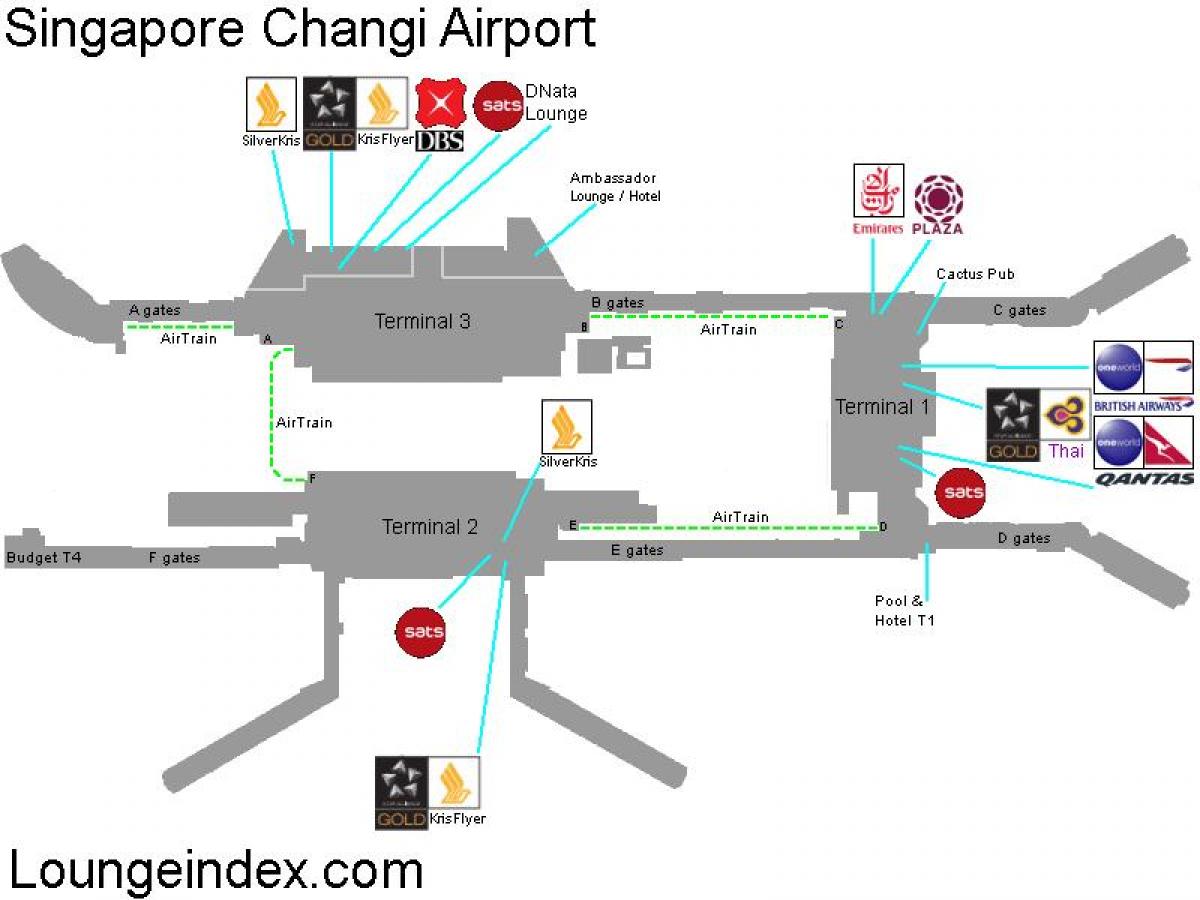 kartet av Singapore airport