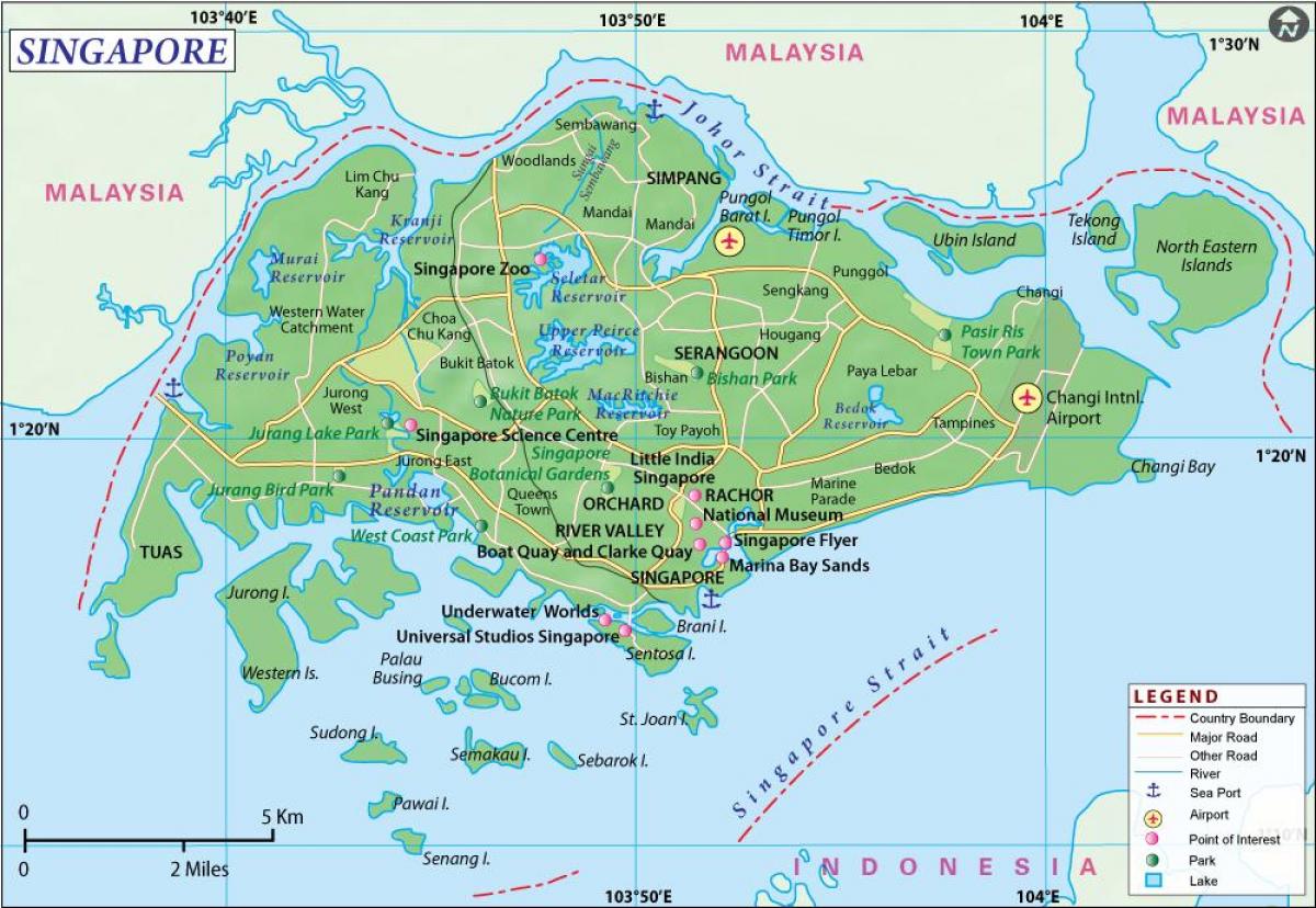 kartet av Singapore city