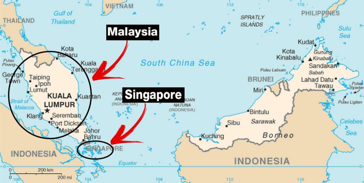 Singapore verden kart