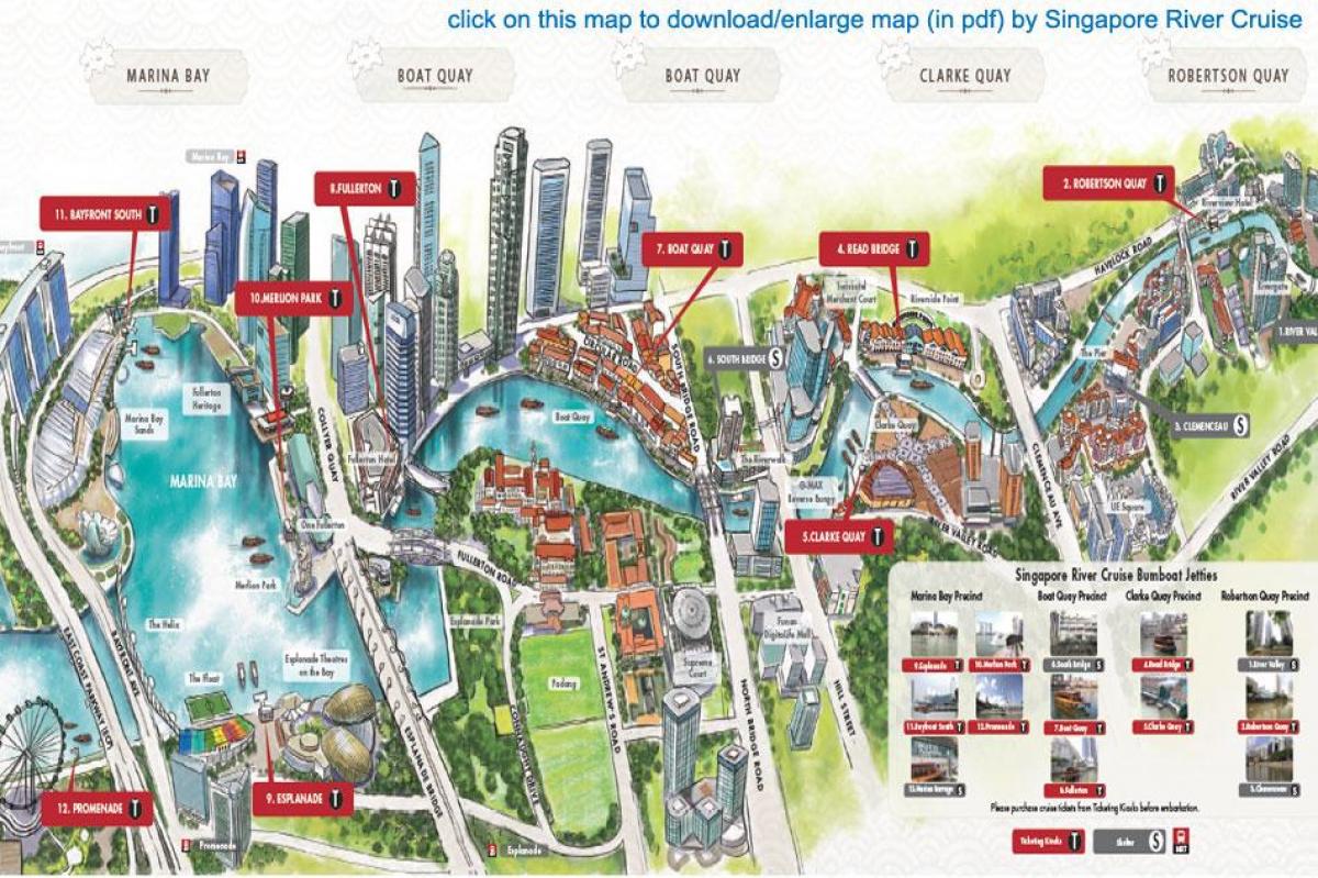 kart over Singapore River Cruise