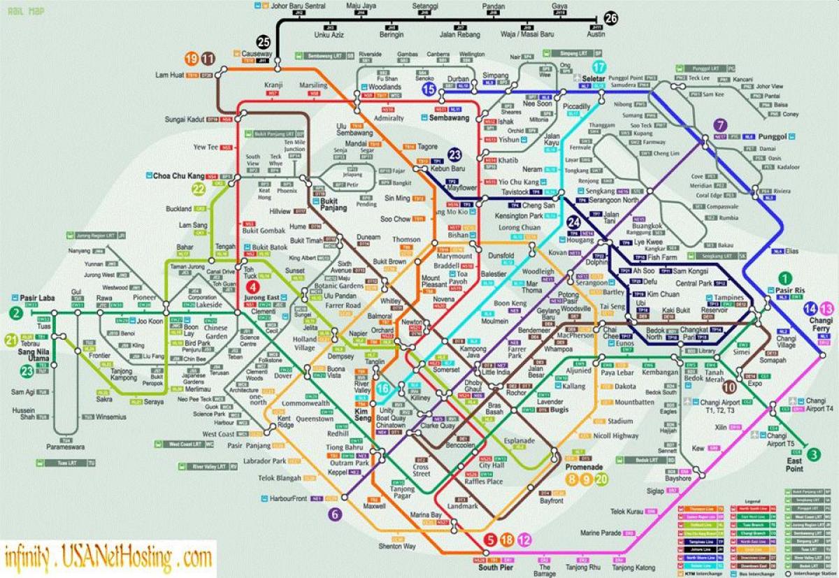 kartet av Singapore transport