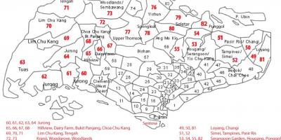 Singapore postnummer kart
